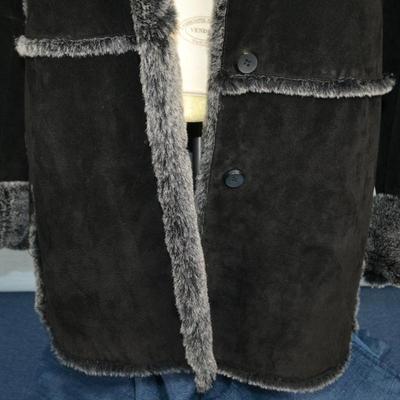 LOT 312. LADIES EXTRA LARGE SUEDE COAT BY BERNARDO