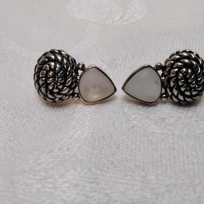 Vintage Mother of Pearl 925 Earrings