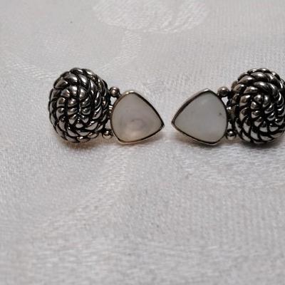Vintage Mother of Pearl 925 Earrings