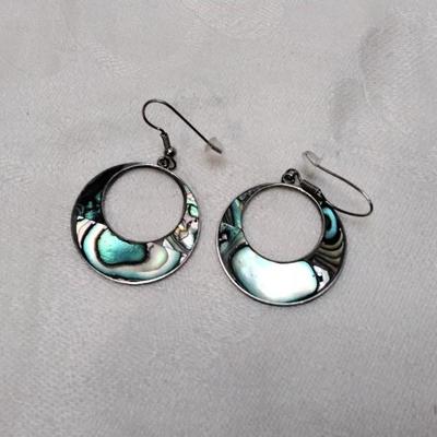 Vintage Abalone Mexico 925 Earrings