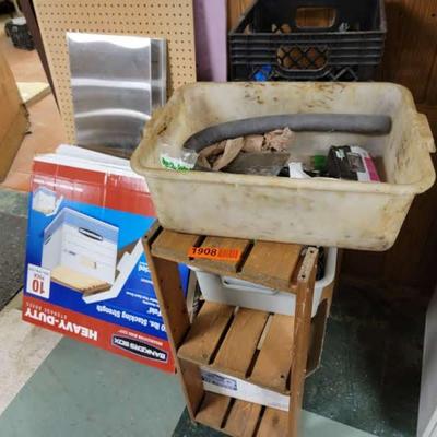 Light fixtures, SS items, shelf