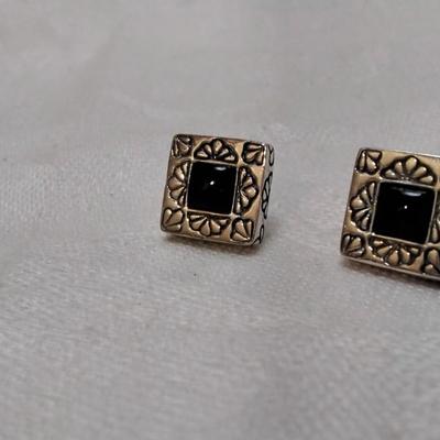 Vintage Onyx 925 Earrings