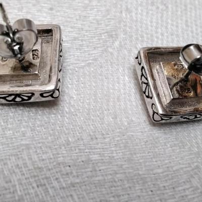 Vintage Onyx 925 Earrings