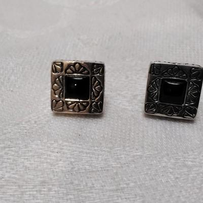 Vintage Onyx 925 Earrings