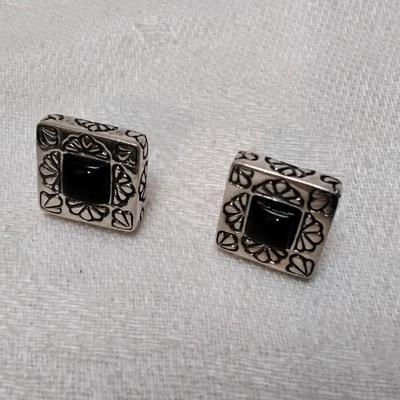 Vintage Onyx 925 Earrings