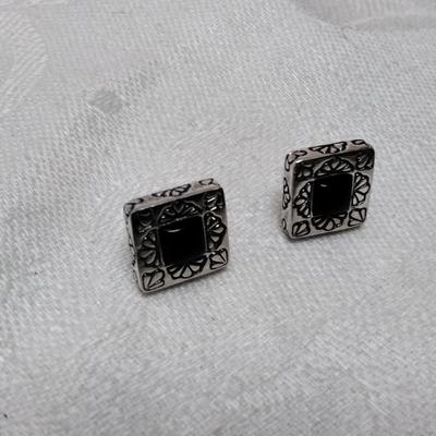 Vintage Onyx 925 Earrings
