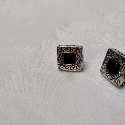 Vintage Onyx 925 Earrings