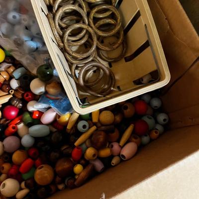 Giant Heavy Box of Wood Beads 