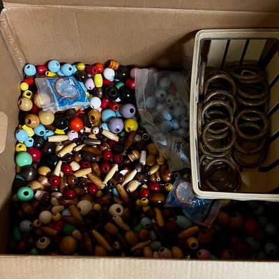 Giant Heavy Box of Wood Beads 