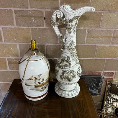 Ewer and a Lamp with Ducks on it. 