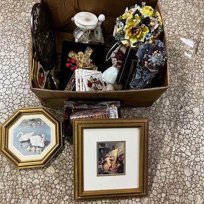 Lot of Do Das; Swan, Ceramic Floral, Coaster, Religion, Angles etc.