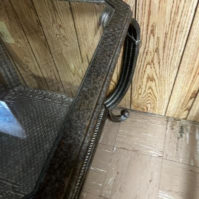 LARGE Indoor or Outdoor Metal Glass Table 