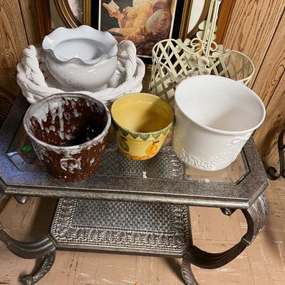 Ceramic and Metal Planters 