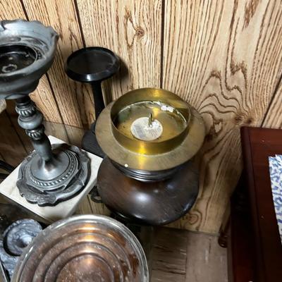 Metal Bowls, Candle Stick, Brass and Pewter etc.