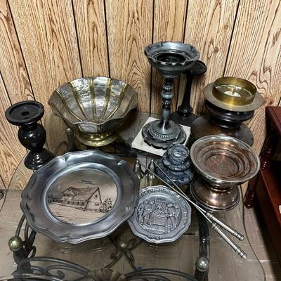 Metal Bowls, Candle Stick, Brass and Pewter etc.