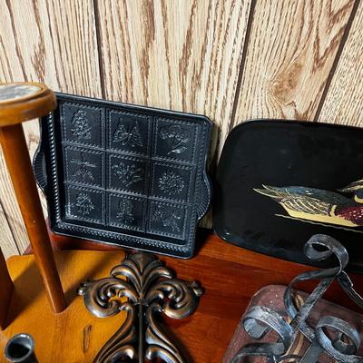 Copper & Black Colored Lot Of Planter Duck Tray and Tin etc. 