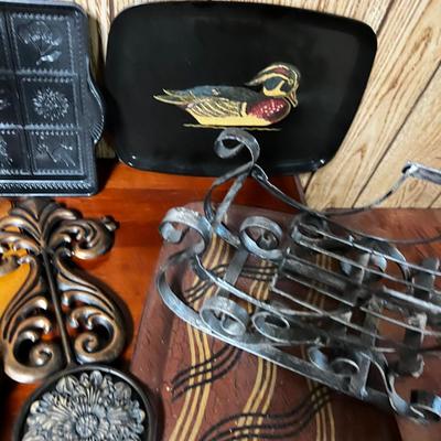 Copper & Black Colored Lot Of Planter Duck Tray and Tin etc. 