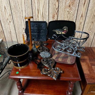 Copper & Black Colored Lot Of Planter Duck Tray and Tin etc. 