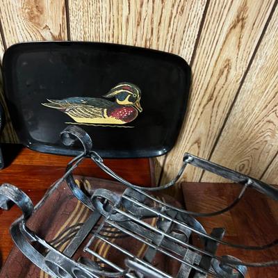 Copper & Black Colored Lot Of Planter Duck Tray and Tin etc. 