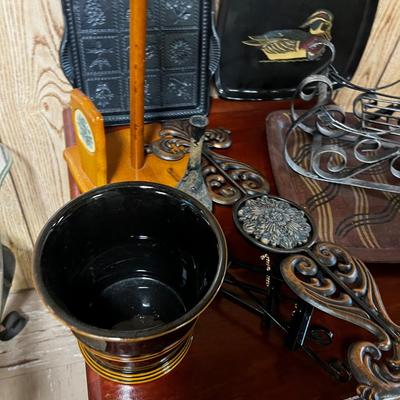 Copper & Black Colored Lot Of Planter Duck Tray and Tin etc. 
