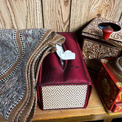 Lot of Bells, Grinder, Candle Holder and Brown Rug. 