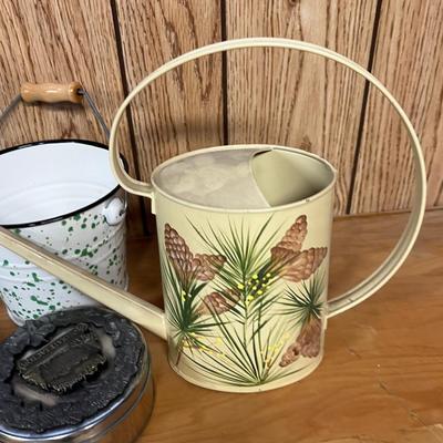Metal Lot: Milk Can, Watering Can, Bucket