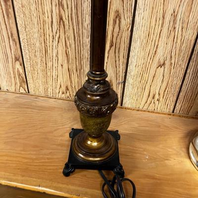 Lamps: Glass & Resin Antique Finish, (2) 