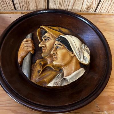 2 Carved Wall Plaques 