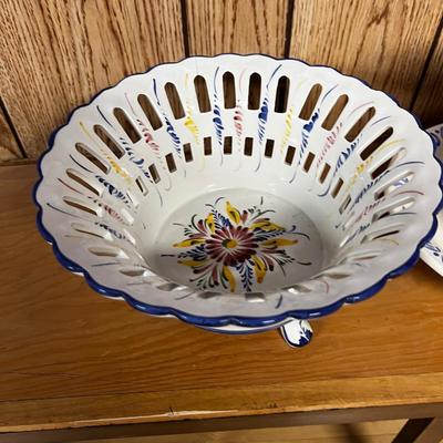 Blue & White Ceramic Bowls and A Pitcher
