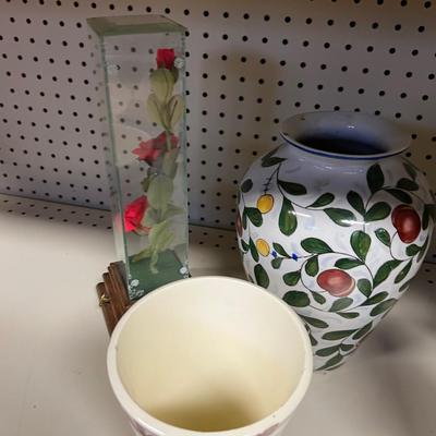 Vases Grouping 5 plus a musical Rose