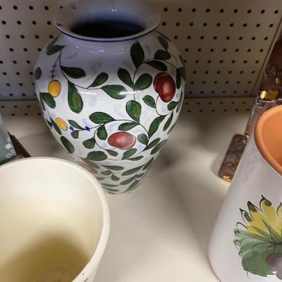 Vases Grouping 5 plus a musical Rose