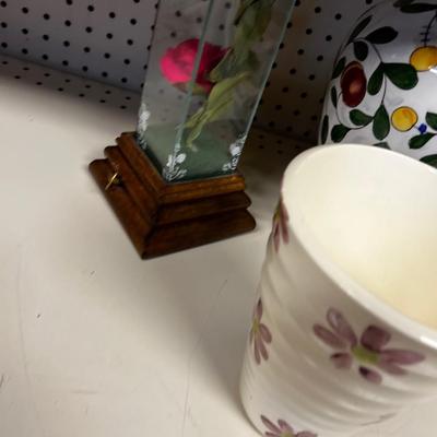 Vases Grouping 5 plus a musical Rose
