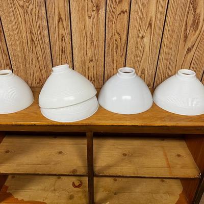 5 Milk Glass Vintage Lamp Shades