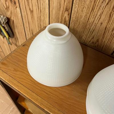 5 Milk Glass Vintage Lamp Shades
