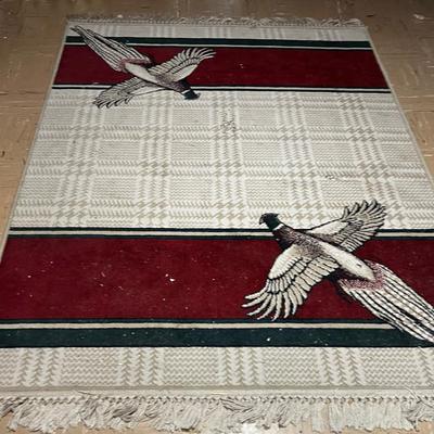 Pheasant Rug! Red and Green