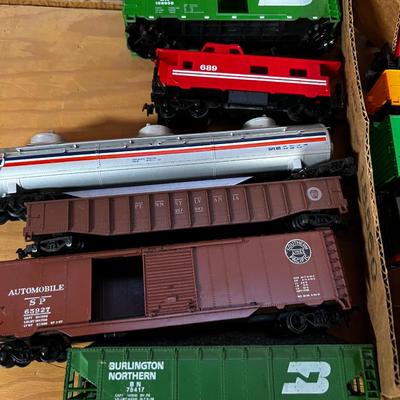 Flat of HO Scale Train Cars 