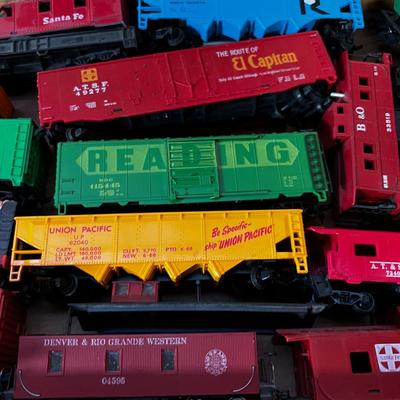 Flat of HO Scale Train Cars 