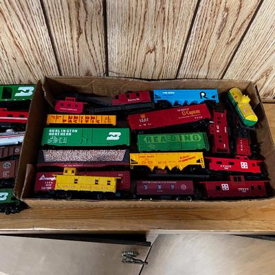 Flat of HO Scale Train Cars 