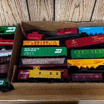 Flat of HO Scale Train Cars 