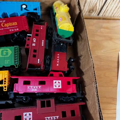 Flat of HO Scale Train Cars 