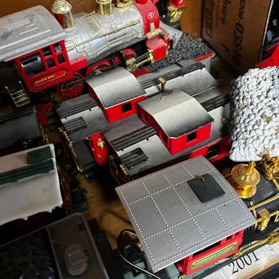 A large of Christmas Trains and Track - Several Engines 