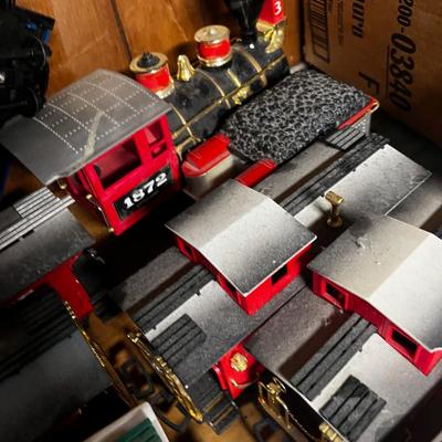 A large of Christmas Trains and Track - Several Engines 