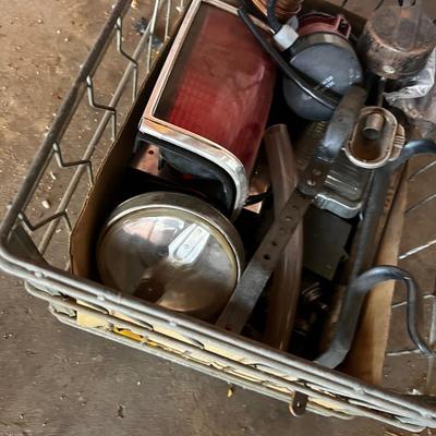 G Wire Crate Full of Car Parts 