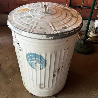 G Garbage Can OLD School with Lid; Think Oscar the Grouch!
