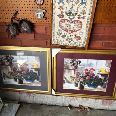 G LARGE Lot of VINTAGE Wall adornment Plus Old Glory! 