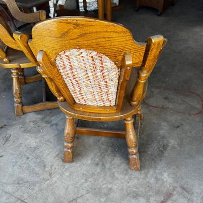 G 2 Heavy Wood Chairs Fruit Wood Captains Chairs