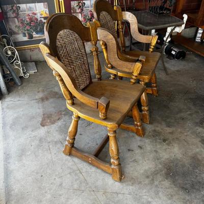G 2 Heavy Wood Chairs Fruit Wood Captains Chairs