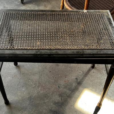 G Black Wicker Seated Bench OLD 
