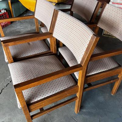 G 4 Oak Arm Chairs