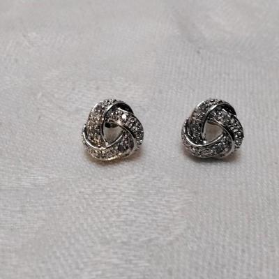 Vintage Diamond Love Knot 925 Earrings